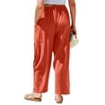 thumbnail image 3 of Qaspx Palazzo Pants for Women Casual Wide-leg Pants Loose Drawstring Sweatpants with Pockets, 3 of 7