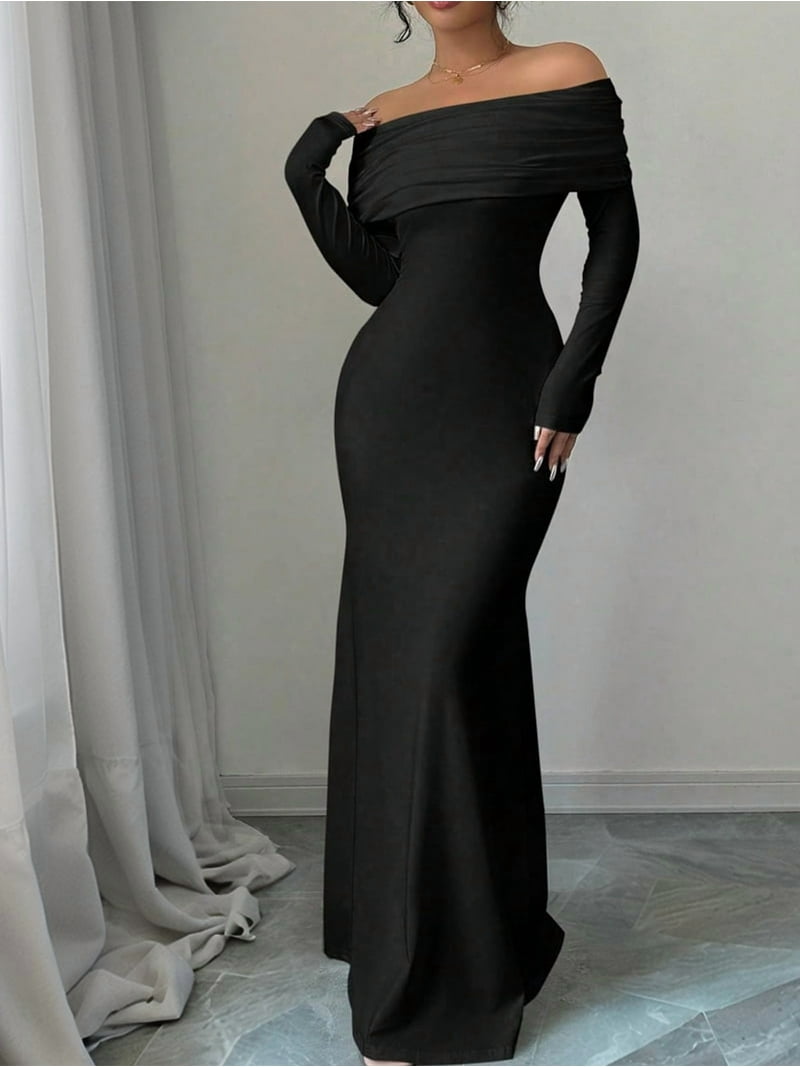 chinese dress ladies Black highneck Bodycon dress – Decuir main image 1