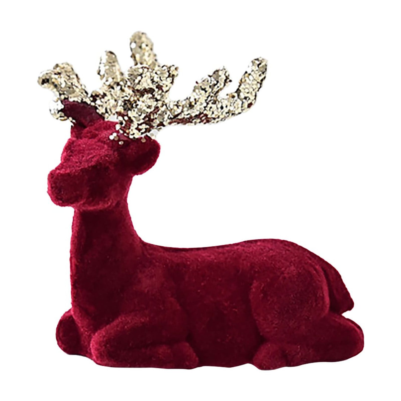 Christmas Ornaments Big Sale! Huayishang Burgundy Flocked Deer