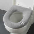 Zhaox Toilet Mat Universal Thick Toilet Cover Knit Handle Toilet Seat