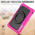 thumbnail image 4 of ELEHOLD Rugged Case for  Samsung Galaxy Tab S10 FEplus/FE+ 2025 Three-Layer Protection with Screen Protector Portable Folding Handle Grip 360° Rotating Kickstand Bracket Shockproof Cover,Rose, 4 of 6