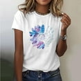 thumbnail image 2 of yoeyez Summer Tops for Women 2025 Butterfly Printed T Shirts For Women Workout Tops Petite Fitted Graphic Tees Vintage Blouses Short Sleeve Tunic Shirt, 2 of 5