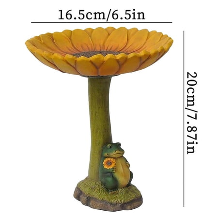 Frog Flower Bird Bath Resin Decoration Garden Yard Lawn Bird Feeder Outdoor Decoration
