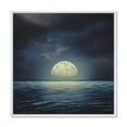 thumbnail image 1 of Designart Super Lune sur la mer II ART MURAL À CADRE FLOTTÉ, 1 of 4