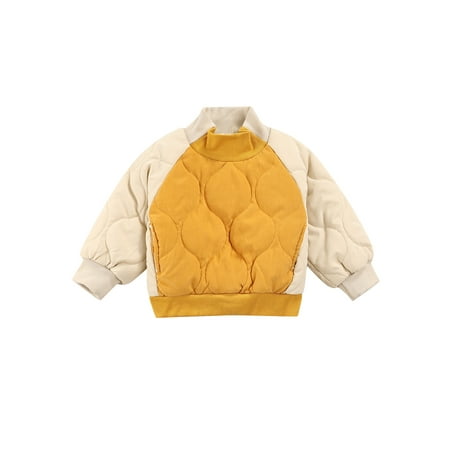 

Sunisery Toddler Baby Boy Girl Sweatshirts Jackets High Collar Long Sleeve Casual Pullover Tops Winter Coats Outwear Yellow 1-2 Years