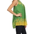 thumbnail image 4 of Sakkas Batik Embroidered V-Neck Sleeveless Blouse - Green/Yellow - One Size, 4 of 6