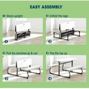 Mainstays Kids Folding Activity Table and Bench Set for Ages 3-8, White