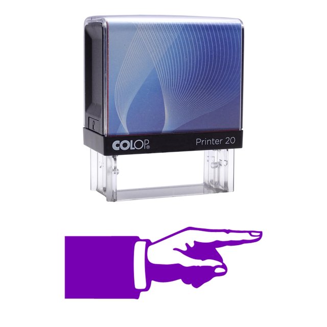 POINTING FINGER Self Inking Rubber Stamp Custom Colop Office Stationary P20 Mini Stamper
