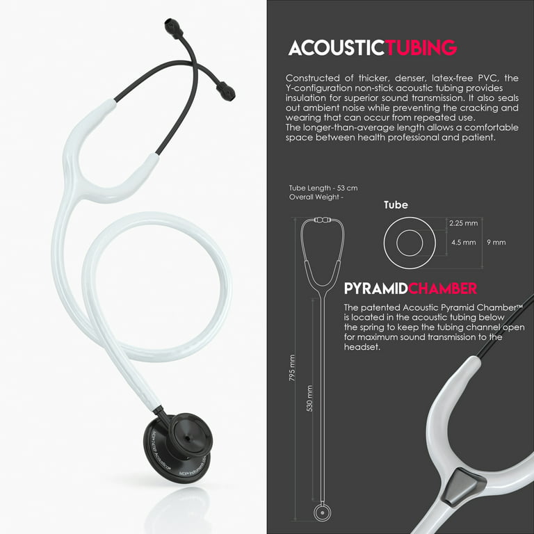 PREMIUM INSTRUMENTS Dual-Head Stethoscope Binaural Spring Lightweight  Design Medical (Gray)