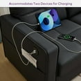 thumbnail image 3 of AODAILIHB 88" W Faux Leather L Shaped Sectional Sofa, Modern Comfy Modular Office Small Couch w/USB Charging Ports and Wide Arms, Black, 3 of 4