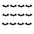 thumbnail image 2 of Dserhfy 12 Pcs Halloween Cupcake Toppers Black Spider Skull Bat White Ghost Cake Picks for Halloween Theme Birthday Party Supplies, 2 of 8