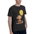 thumbnail image 2 of Cute Monkey Men's T-Shirt Cotton 100% Summer Tops Fashion Casual Cute Monkey Short Sleeves for Men Women Round Collar Top Tees, 2 of 6
