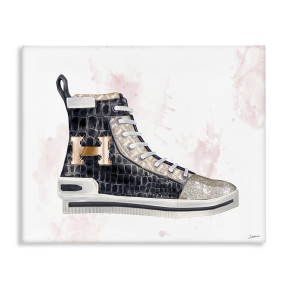 Stupell Industries Contemporary Glam Snake Embossed Sneaker Illustration Fashion Forward Canvas Art, 20 x 16, by Ziwei Li
