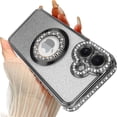 thumbnail image 1 of Compatible with iPhone 17 Magnetic Glitter Case Compatible with Magsafe Luxury Bling Rhinestone Case with Logo View Plating Sparkle Diamond Camera Lens Protection for Women Girls, 1 of 6