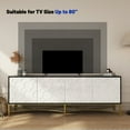 thumbnail image 4 of Boyel Living Modern TV Stand for Up to 80" TV, 4 Door Sideboard Buffet Cabinet TV Media Stand with Storage Cabinet for Living Room, Bedroom, White, 4 of 10