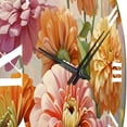 thumbnail image 5 of Designart "Romantic Impression of Light-Colored Zinnias I" Floral Oversized Wall Clock, 5 of 5