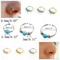 thumbnail image 2 of K-KED Body Piercing Delicate Jewelry 1Pcs Nose Ring Faux Turquoise Nose Piercing Hoop Rose Gold-13, 2 of 9