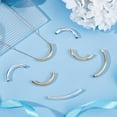 thumbnail image 4 of 1 Box 1 Box 16Pcs 2 Size 2 Color Tube Beads 24K Gold Sterling Silver Plated Smooth Curved Column Noodle Loose Spacer Beads for DIY Bracelet Necklace Jewelry Making Hole: 4mm, 4 of 5