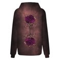 thumbnail image 5 of VEKDONE Womens Hoodie Sweatshirts 2025 Clearance Sale Flower Graphic Loose Fit Blouse with Pockets Fall Long Sleeve Drawstring Hooded Pullover Top Brown S, 5 of 5