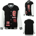 thumbnail image 6 of Inevnen Women Oversized Varsity Jacket Long Sleeve Zip Up Bomber Baseball Coat Biker Outwear Streetwear, 6 of 9