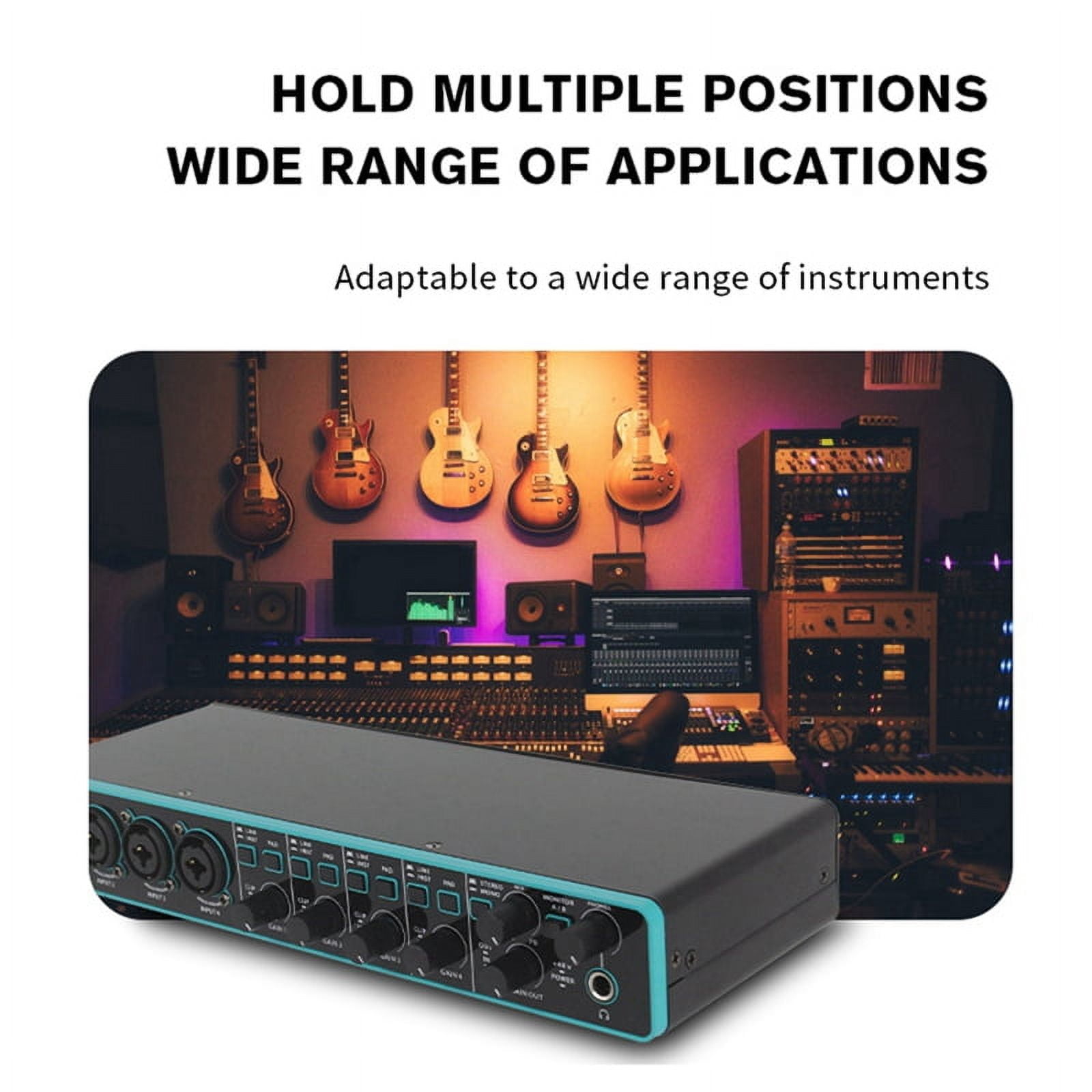 Audio Interface Sound Card Professional Usb Interface Studio Recording with Mic Preamplifier for Musical Instrument