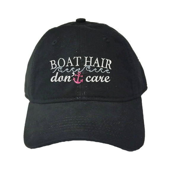 Adult Boat Hair Don't Care Embroidered Deluxe Dad Hat