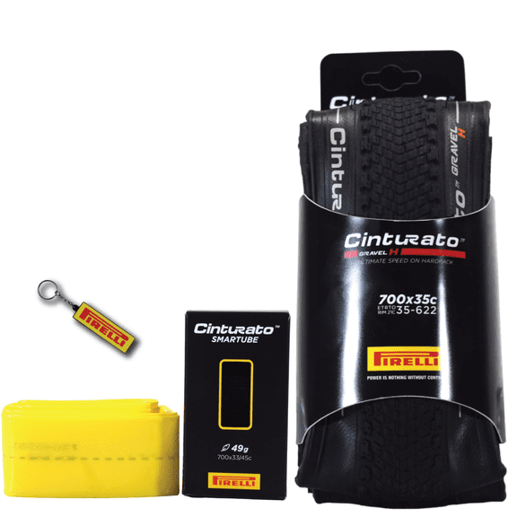 Pirelli Cinturato GRAVEL H 35-622 (700x35c) Gravel Bicycle Tire SmarTUBE 33/45-622 Presta 60mm - 1 Pack