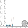 thumbnail image 2 of Gem Stone King 2.20 Cttw Oval 7X5MM and 6X4MM London Blue Topaz 18K Rose Gold Plated Silver Pendant Earrings Set for Women with 18 inch Chain, 2 of 3