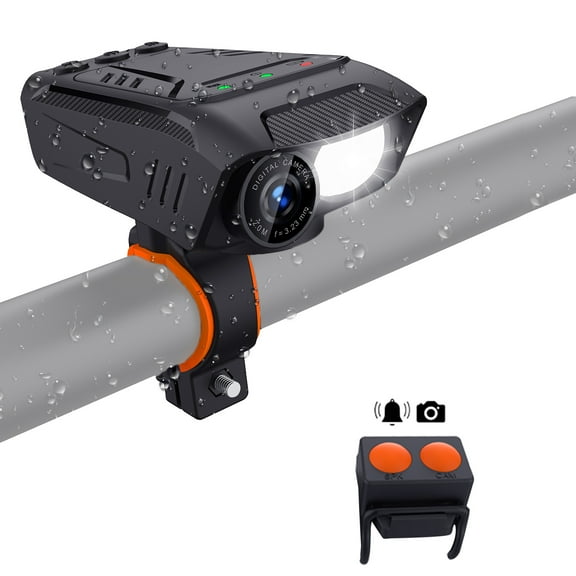 1080P 30FPS Multifunctional Cycling Camera Bicycle Camera Motorcycle Camera Rainproof with LED flashlight Bike Horn Build-in Battery for Outdoor Cycling