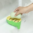 thumbnail image 5 of WONIU Self Draining Soap Dishes with Dry Tray, Sponge Holder for Kitchen Sink, Cute Elephant, Plastic, Green, 1 Pack, 5 of 5
