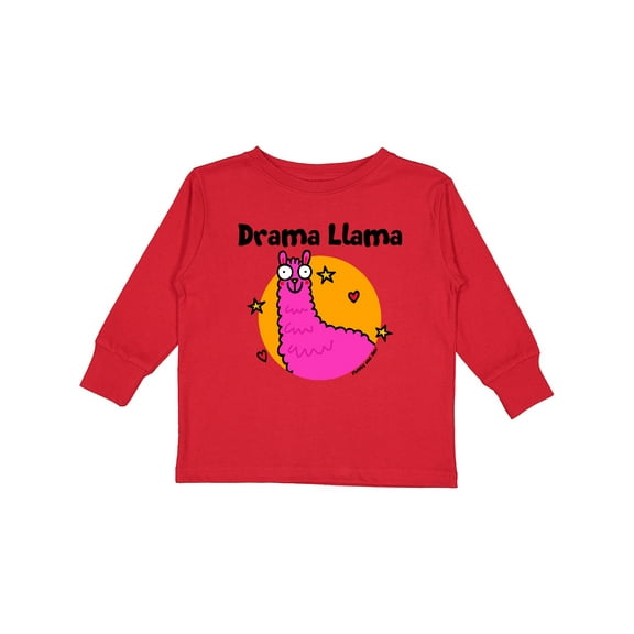 Inktastic Drama Llama Boys or Girls Long Sleeve Toddler T-Shirt