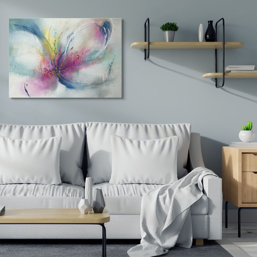 Stupell Industries Organic Butterfly Shape Pink Blue Nature Painting Canvas Wall Art Design by K. Nari, 36" x 48"