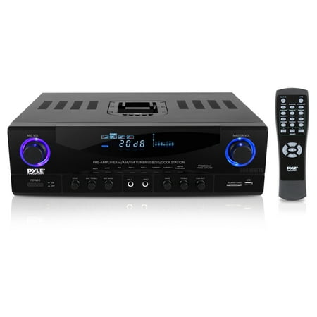 PYLE PT4601AIU - 500 Watt Stereo Receiver AM-FM Tuner/USB/SD/Ipod Docking Station & Subwoofer