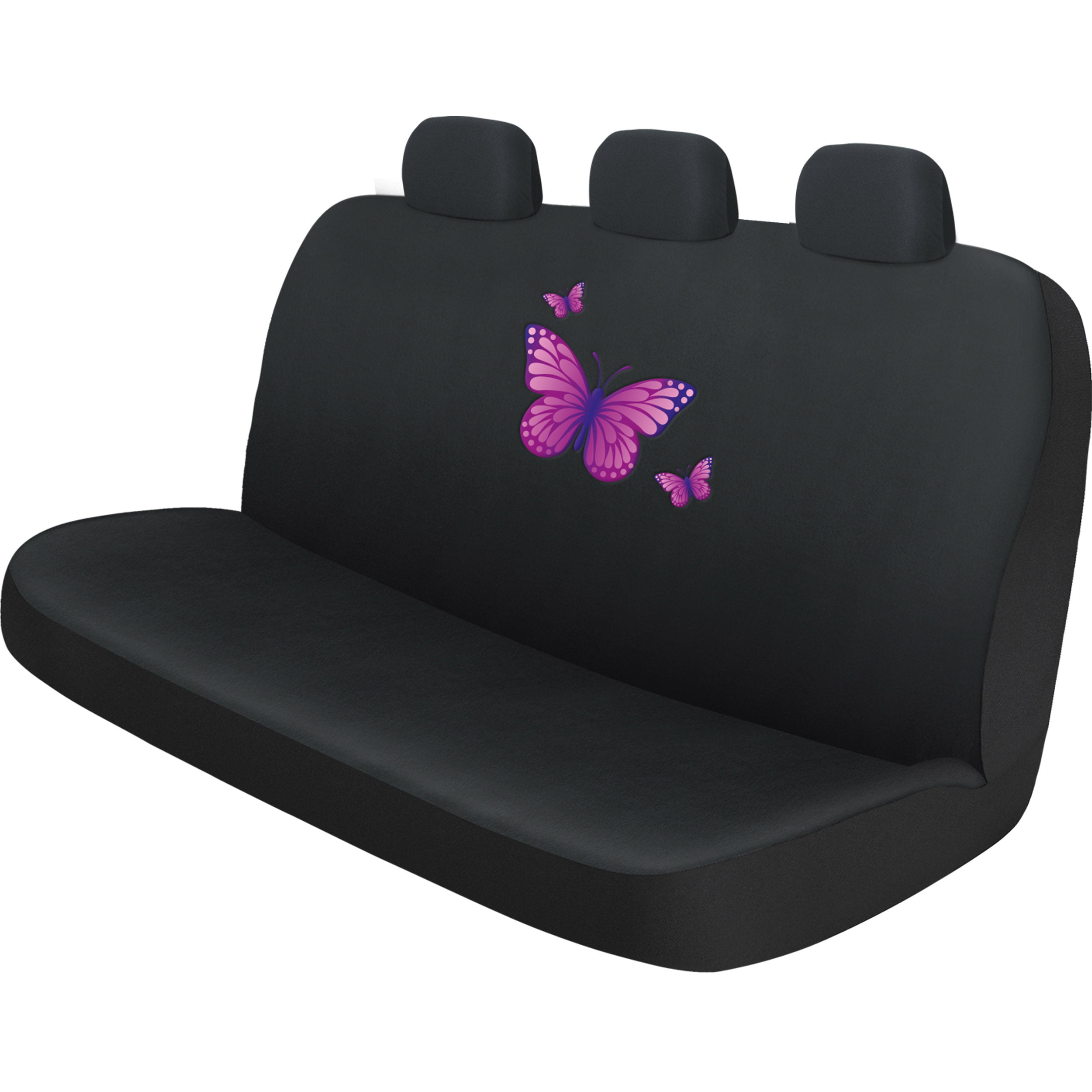 CLOHOMIN Shiny Pink Butterfly Print Car Seat Cover for Women Men Beautiful Animal in Purple Black Front Only Seat Protector Front Seat Only Set of 2 Fit for Most of Car SUV Truck Van Sedan 