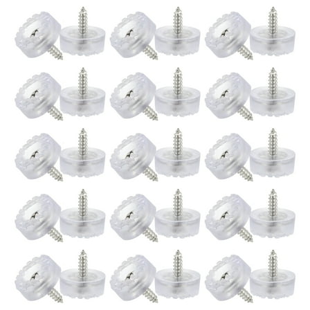 0.7 Inch Screw-On Rubber Feet for Furniture, 32 Pcs Non Slip Pads for Hardwood Floor, Clear