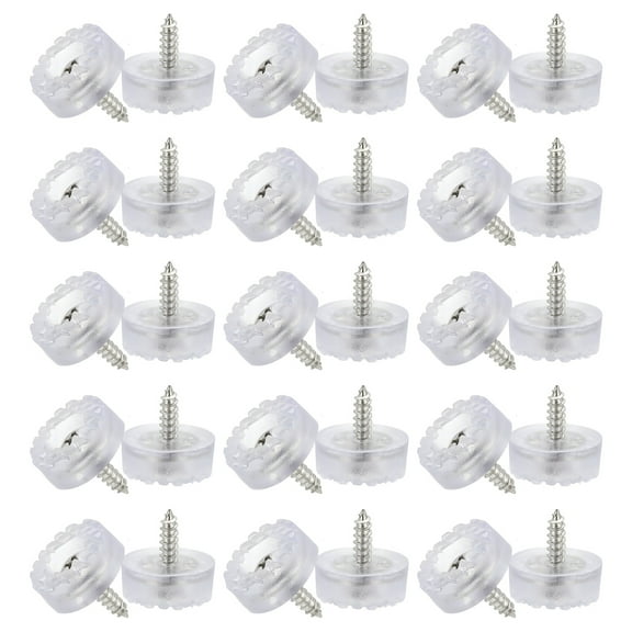 0.7 Inch Screw-On Rubber Feet for Furniture, 32 Pcs Non Slip Pads for Hardwood Floor, Clear