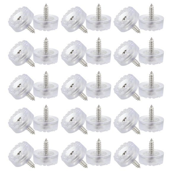 0.7 Inch Screw-On Rubber Feet for Furniture, 60 Pcs Non Slip Pads for Hardwood Floor, Clear