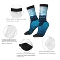 thumbnail image 3 of Pofeuu Ocean Dolphin Fish School Print Crew Socks, Adult Running Hiking Socks for Youth and Adult, 3 of 6