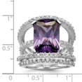 thumbnail image 2 of Sterling Silver Purple and Clear Cubic Zirconia Ring - Size 6, 2 of 2
