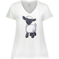 thumbnail image 3 of Inktastic Cute little lamb Women's Plus Size V-Neck T-Shirt, 3 of 5