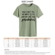 thumbnail image 5 of Camisa de manga corta holgada con estampado de letras de moda para mujer, talla M, camiseta verde oliva con fuente negra, 5 of 5