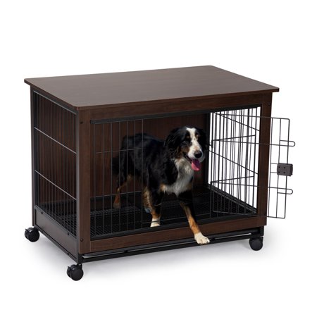 Dog Crates & Kennels  2-In-1 Dog Crate Furniture & End Table  39 L XL Dog Cages for Inside  Heavy Duty Dog House W/Removable Tray  Dog Kennel W/ Wheels for Medium Large Dog