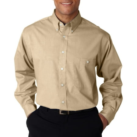 UltraClub Wrinkle-Free End-on-End Solid Dress Shirt Men's