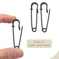 thumbnail image 4 of Uxcell 30 piezas de alfileres de seguridad de 50 mm, alfiler de seguridad grande electrochapado para ropa, negro, 4 of 6