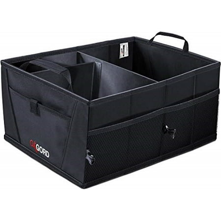 trunk organizer for car suv truck van storage organizers best for auto accessories in bed interior, collapsible vehicle caddy large box tote compartment heavy duty for grocery, tools or (Best Trunk Space Suv)
