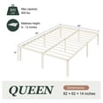 thumbnail image 5 of Einfach Queen Bed Frame with Ample Under-Bed Storage Space, Heavy Duty, No Box Spring Needed, Cream White, 5 of 10