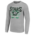 thumbnail image 2 of Men's Starter Heather Gray Dallas Stars '80s Inspired Team Logo Long Sleeve T-Shirt, 2 of 3