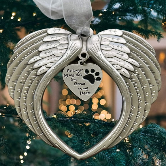 K9King Pet Memorial Gifts - Antique Dog Memorial Christmas Ornament with Angel Wings - Pet Loss Gifts for Dogs - Pet Remembrance Decorative Ornaments for Christmas Tree (Without Photo Holder)