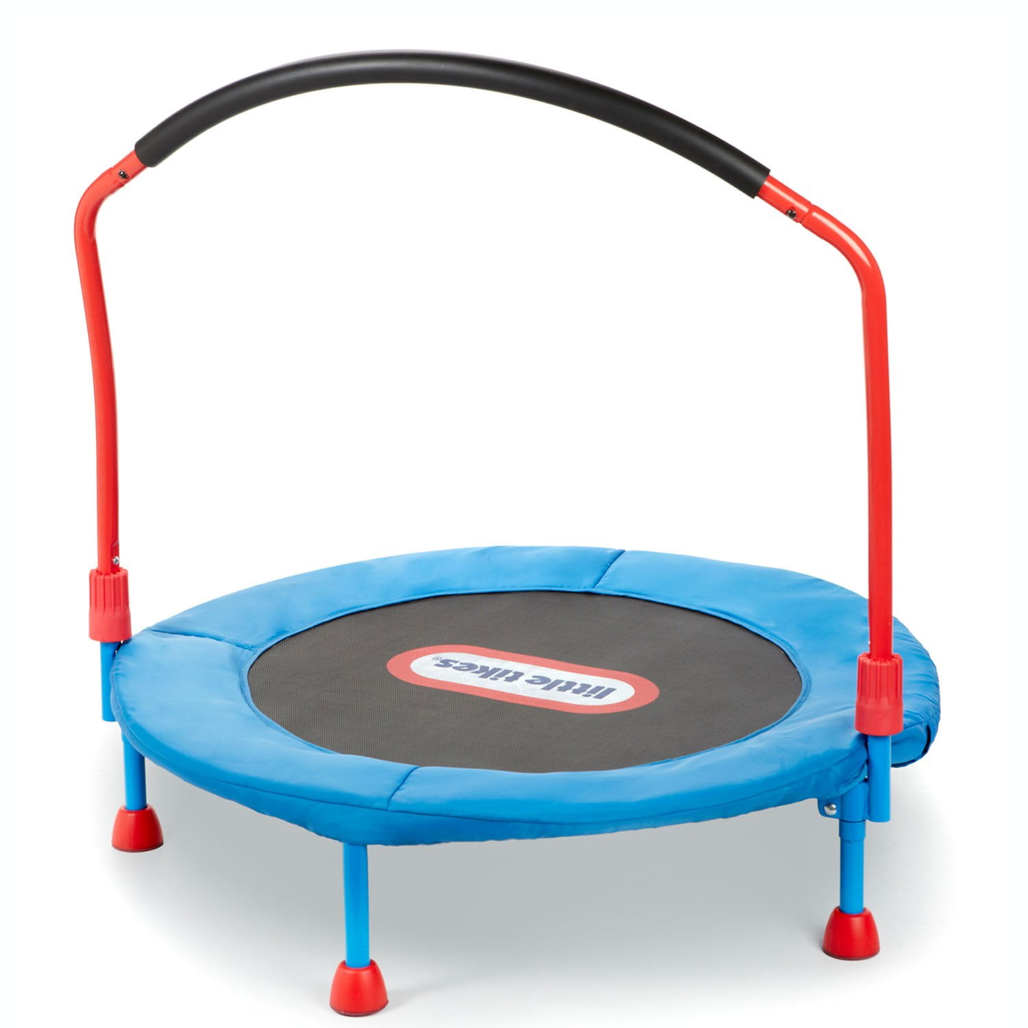 Little Tikes Easy Store 3Foot Trampoline, with Hand Rail, Blue/Red