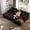 Black, variant on Oversized Double Chaise Lounge 2-Piece Set, Luxurious Plush Corduroy Convertible Sofa Bed with 6 Pillows and Storage Pocket, for Small Spaces,Home Theater, Living Room, Beige/White